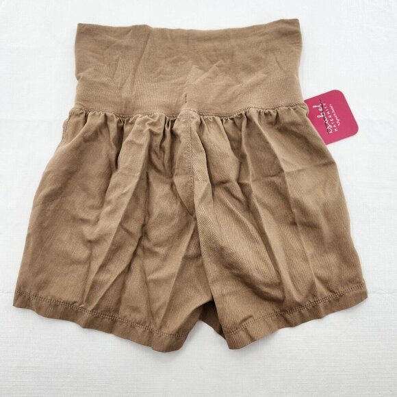 Isabel Maternity Womens Size Small Twill Pull on Khaki Shorts - Picture 3 of 5